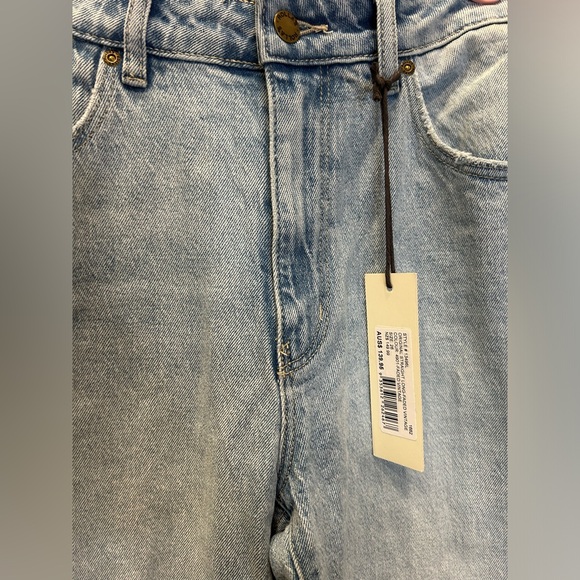 Rolla’s Original High Rise Straight Denim with Raw Hem Crop - Picture 3 of 4